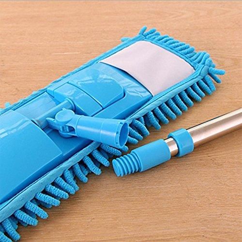 Mop-Wet and Dry Cleaning Flat Microfiber Floor Cleaning Mop with Telescopic Long Handle Dry Mop