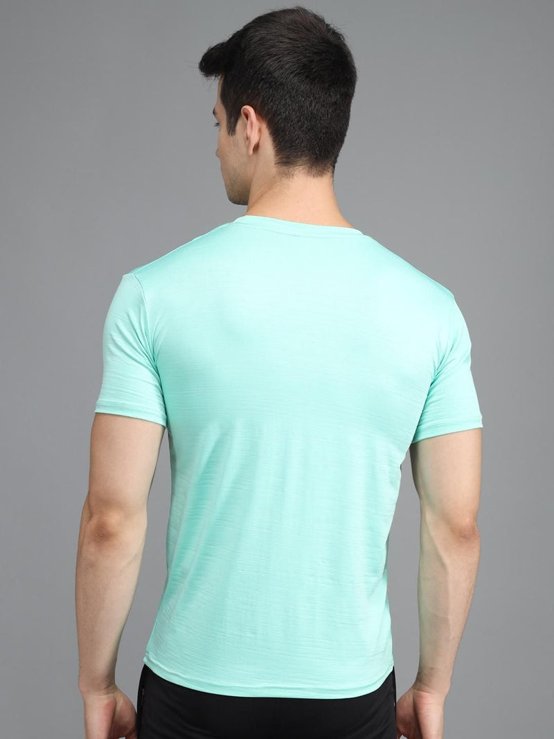 Lycra Solid Half Sleeves Mens T-Shirt
