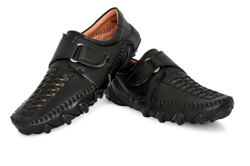 Dunzo Men Sandal Velcro Black Color Casual Shoes