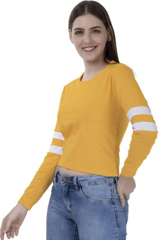 Denzolee Women's Full Sleeve Crop Top