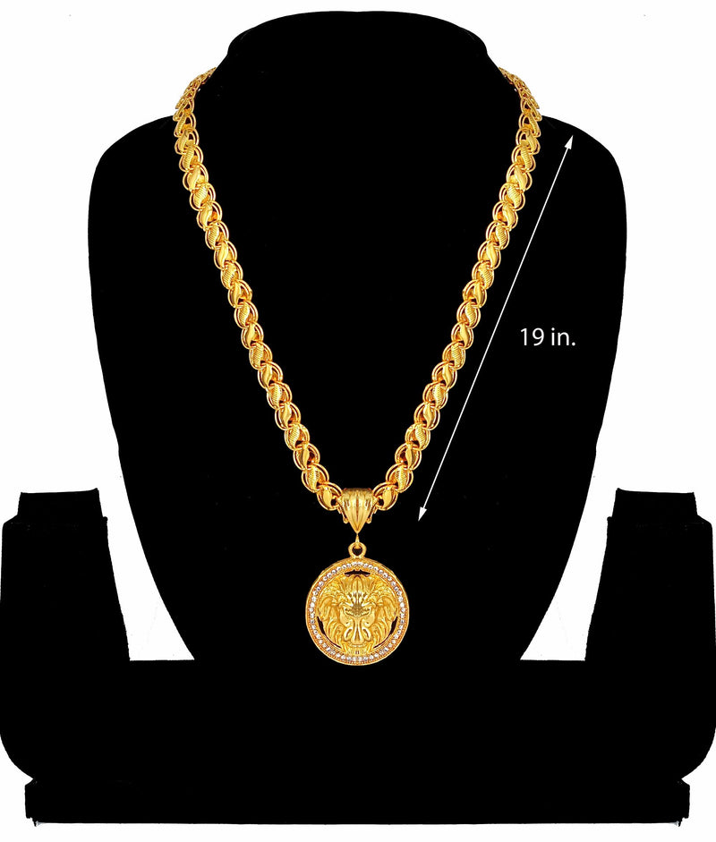 Luxurious Men's Gold Plated Pendant With Chain Vol 3