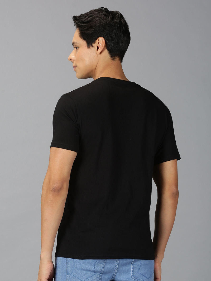 Urgear Cotton Geometric Print Half Sleeves Round Neck Men's Casual T-Shirt
