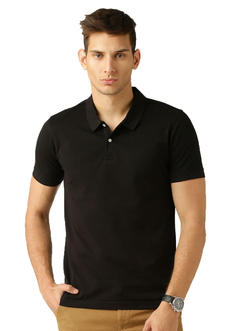 Poly Cotton Solid Half Sleeves Polo T-Shirts (Buy 1 Get 2)