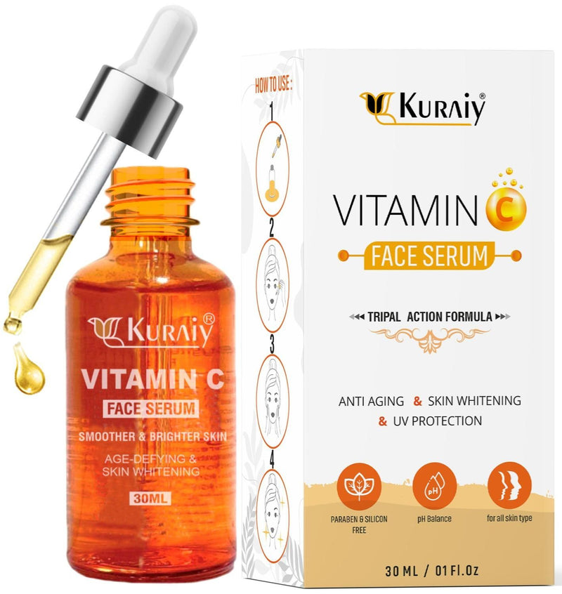 Kuraiy Orange  Face Serum - Skin Brightening Serum , Anti-aging, Skin Repair, Supercharged Face Serum, Dark Circle, Fine Line & Sun Damage Corrector Face Serum -30 Ml