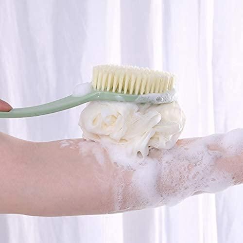 2 IN 1 Loofah With Handle Body Brush, Bath shower Brush (pack of 1)