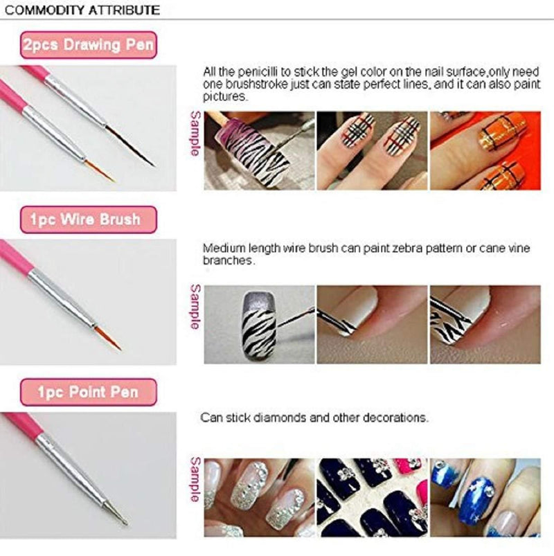15 Pcs Paint Brushes Painting Brushes Set Professional Round Pointed Tip Nylon Hair Artist