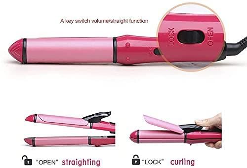 2 IN 1 HAIR BEAUTY SET NHC-2009,CURL & STRAIGHT- (PINK COLOR)