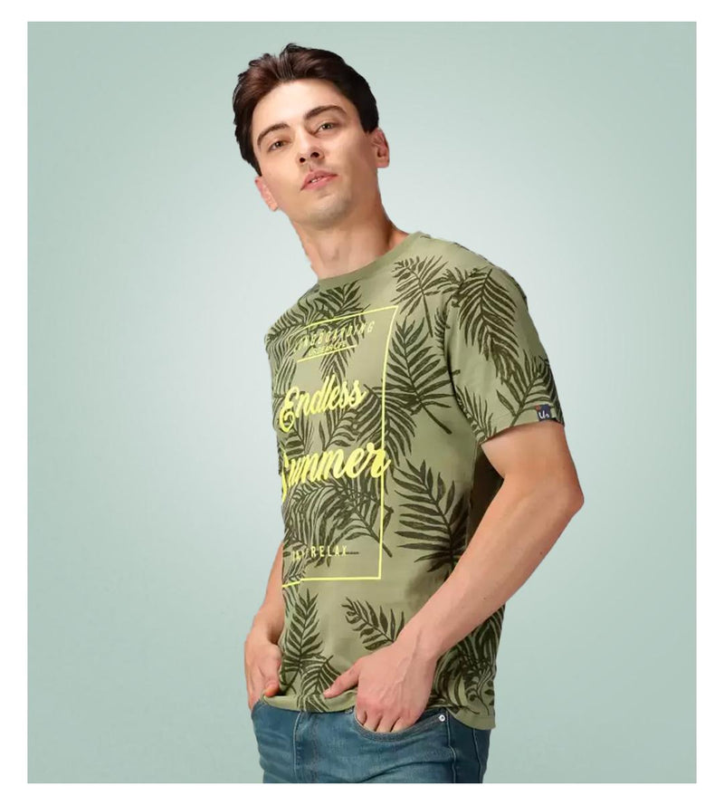 UrGear Cotton Printed Half Sleeves Mens Round Neck T-Shirt( Plus Size )