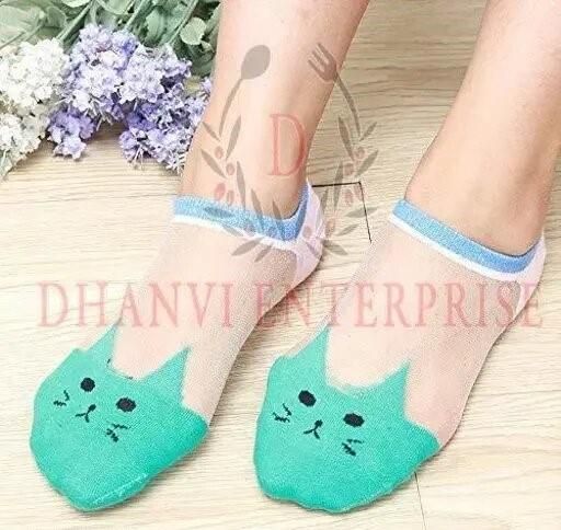 Women's Cute Cat Ankle High Cotton Soft Low Cut Socks