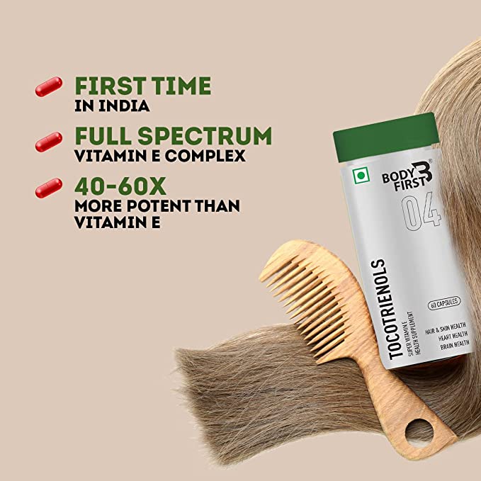 Body First® Tocotrienol | Super Vitamin-e Derived From Red Oil Palm | Antioxidant | Hair & Skin Benefits | 60 Capsules