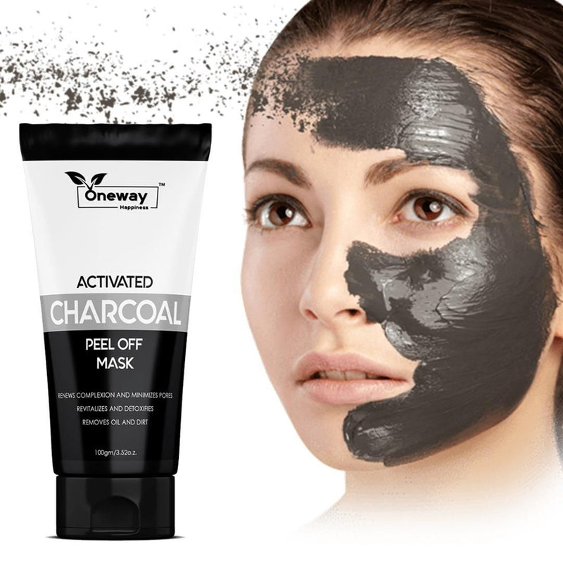 Oneway Happiness Activated Charcoal Peel Of Mask For Remove Dead Skin And Glowing Skin 100gm