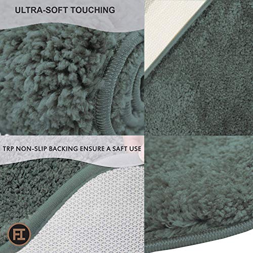 Flooring India Co FI Home Newman Microfiber Anti-Skid Water Absorbent/Soaking Washable Mat for Bathroom/Entrance/Kitchen/Bedside/Door/Living-Room/Prayer Room (Seige, 18x30 In, 45 x 75 cm, Rectangular)