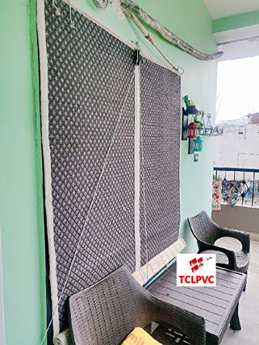 TCLPVC Eco 6/5 ft Bamboo Chick Blind 72x60inch Window Curtains Natural Outdoor Pro Heavy Duty Per 1 pc