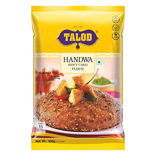 Talod Instant Mix Handwa Flour (Pack of 2 * 500 g) | 100% Vegetarian, Wheat Gluten Free, Vegan Friendly, No Preservative, No Artificial Flavours, No Artificial Colors, No MSG | Makes 15 Servings in 30 Mins from 500 g Pack