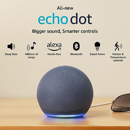 All-New Echo Dot (5th Gen, 2023 release) | Smart speaker with Bigger sound, Motion Detection, Temperature Sensor, Alexa and Bluetooth| Blue