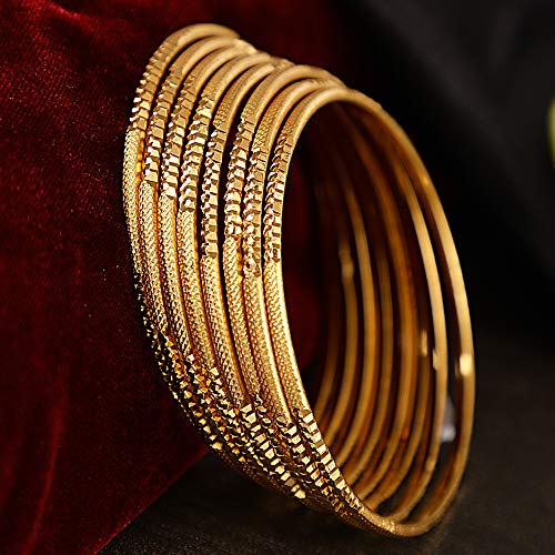 Shining Diva Fashion Set Of 8 Latest Traditional Design One Gram Gold Plated Bangle for Women (Golden) (11712b_2.6)