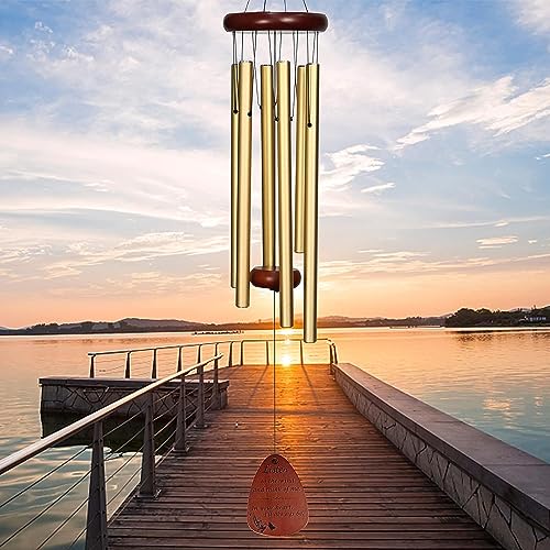 Paybox Memorial Wind Chime Outdoor Large Deep Tone Amazing Grace Wind-Chime with 6 Aluminum Tubes Elegant Melodic Sympathy Chimes Windbell Home&Garden Decor Patio Balcony Gift (6 Tubes)