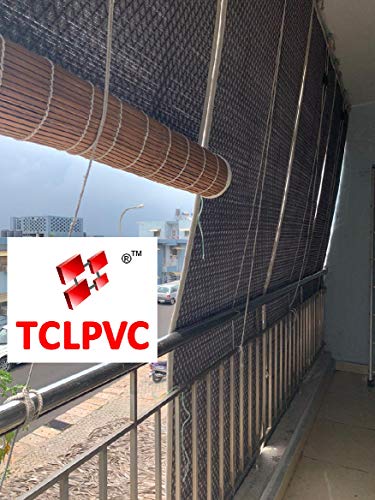 TCLPVC Eco 6/5 ft Bamboo Chick Blind 72x60inch Window Curtains Natural Outdoor Pro Heavy Duty Per 1 pc