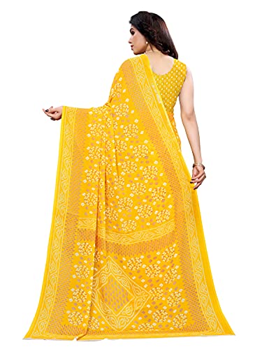 Satrani Women's Polyester Saree (2041ST572_Light Yellow)