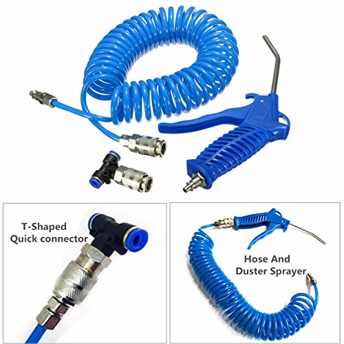 Generic Air Blower Blow Spray Gun + 5m Recoil Hose Dust Blower Clean Nozzle