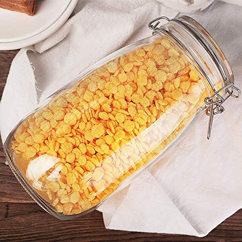 STAR WORK Air-Tight Mason Glass Jars with Buckle Lids for Home (1500ml, Set Of 4)