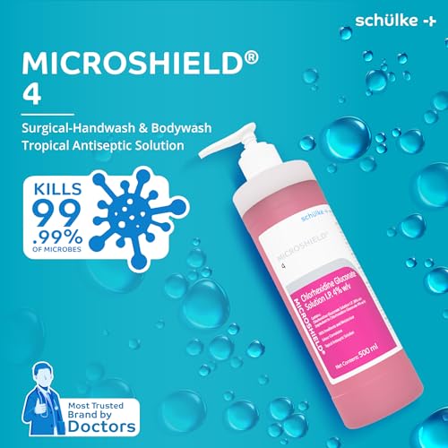 Microshield 4 Surgical Hand wash| Microshield 4 500ml - Handwash & Bodywash - Enriched with emollients & Moisturisers, Passes EN Standards