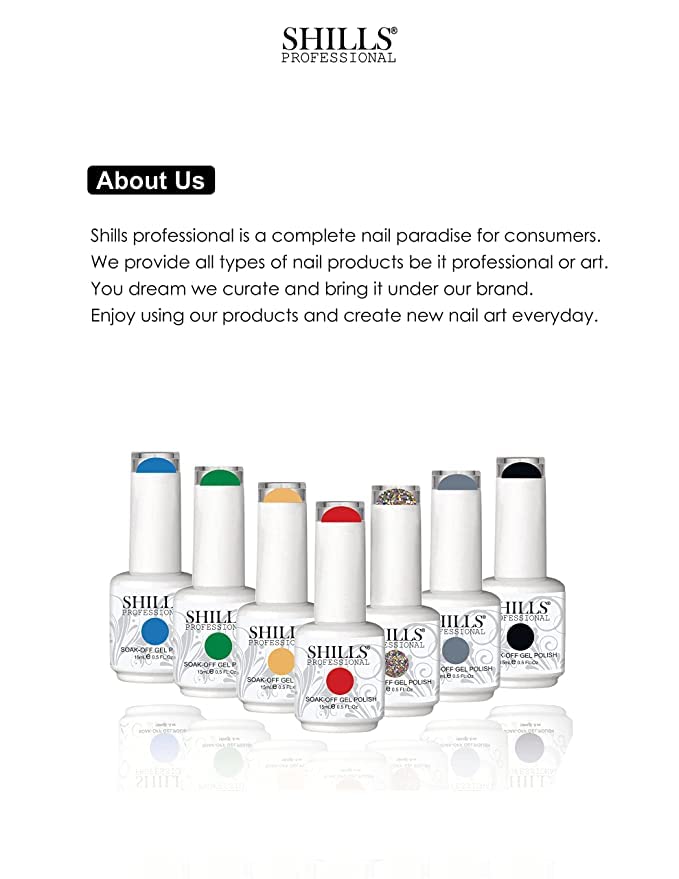 SHILLS PROFESSIONAL Uv/Led Soak Off Gel Polish (Gel Nail Polish) Nail Art Glossy Finish Nail Polish Color Shade 128, 15 Ml