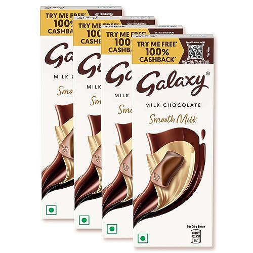 Galaxy Smooth Milk Chocolate Bar, 56g ( Pack of 4 )