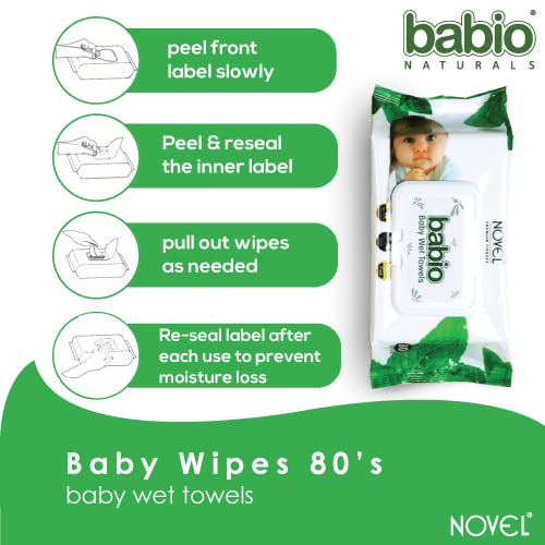 NOVEL Baby Wet Wipes/Pack With Lid (Pack of 6-80 Sheet)