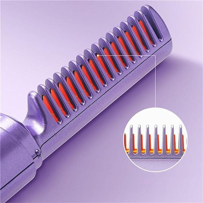 2 in 1 Anti-Scald Hair Straightener Brush and Curler Portable