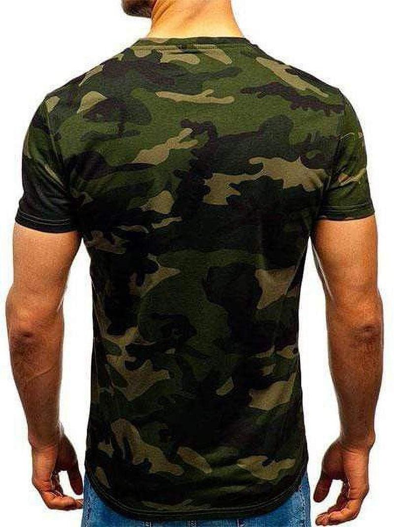 Men's Comouflage Round Neck T-shirt