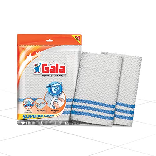 Gala Microfiber Advance Floor Cleaning Cloth(Pocha) for Mopping - White, Pack of 2 (163054)