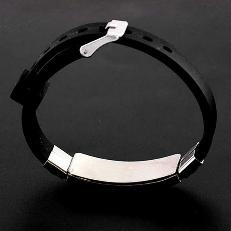 University Trendz BTS Signature Printing Stainless Steel Silicon Wristband Unisex adult Bracelet