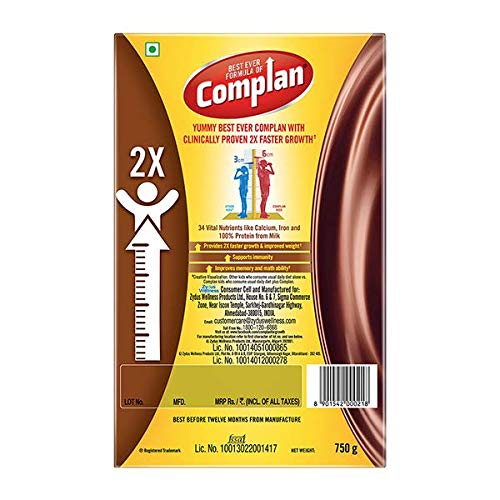 Complan Nutrition and Health Drink Royale Chocolate, 1kg Refill Pack with power of 100% Milk Protein and contrains 34 Vital Nutrients