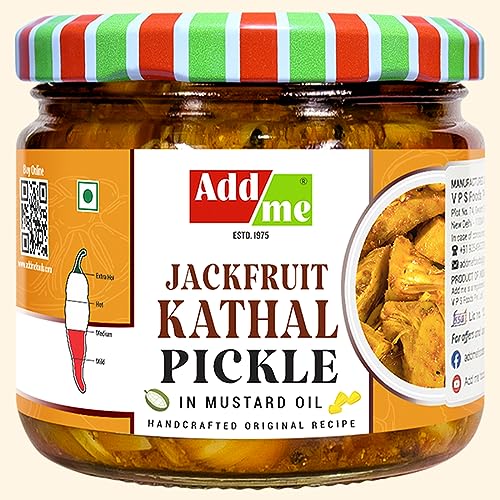 Add me Homemade Fresh Jackfruit Pickle in Mustard Oil 300g | Kathal ka achar Tasty Ready to eat Pickles Glass Jar