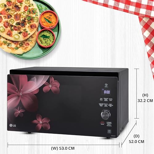 LG 32 L Charcoal Convection Microwave Oven (MJEN326PK, Black, Charcoal Lighting Heater with 10 Yr. Warranty and 360° Motorised Rotisserie)