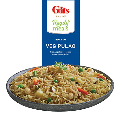 Gits Ready to Eat Veg Pulao, Pure Veg Heat and Eat Rice Dish,Microwaveable, 265g