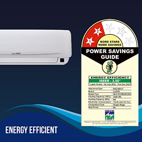 Lloyd 1.0 Ton 2 Star Fixed Speed Split AC (Copper, Anti-Viral + PM 2.5 Filter, 2023 Model, White, GLS12C2XWASD)