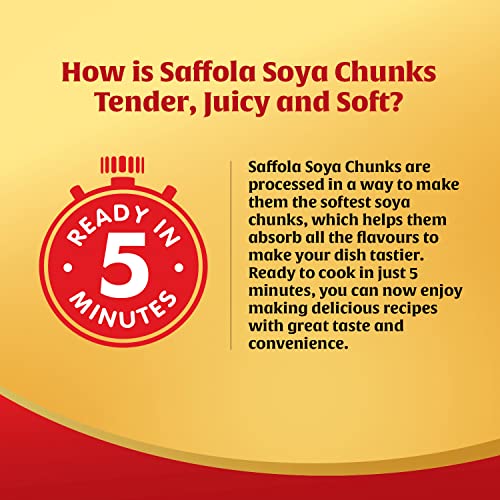 Saffola Soya Chunks, Tender & Juicy, 53% Protein, 1kg