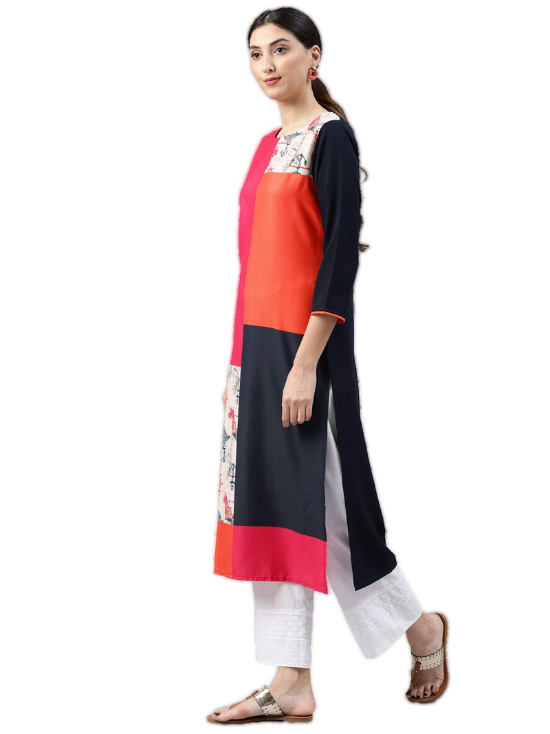 Vaamsi Crepe Digital Printed Kurti(VPK1523_Pink_L)