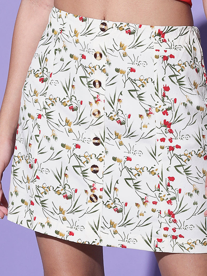 Trend Arrest Women's Trendy Floral Print skirt