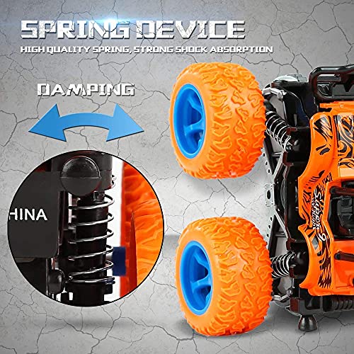 VGRASSP Mini Monster Trucks Friction Powered Cars for Kids, Toddler Toys Inertia Car Toys (Stunt Car Single)