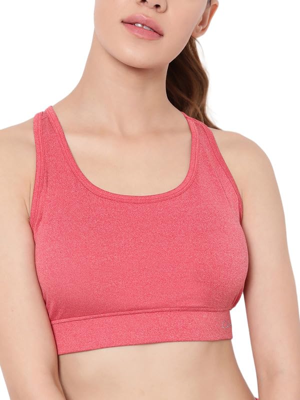 Clovia Women's Medium Impact Padded Racerback Active Sports Bra (BRS041P04_Red_M)