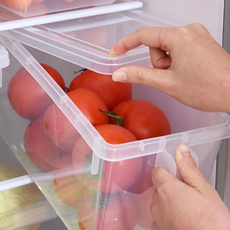 Wincy Fridge Storage Boxes Food Grade Containers Plastic Storage Box with Lid and Handle - 5L Air tight (2)