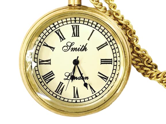 MHE of Smith London with Roman Numeral Metal Gold Color Mens Womens Pocket Watch