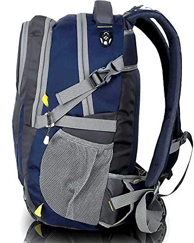 WESLEY Unisex Travel Rucksack hiking laptop bag fits upto 17.3 inch with  Raincover and internal organiser backpack Rucksack College bag 45 L Laptop  Backpack 45 L Laptop Backpack A. Blue, Grey -