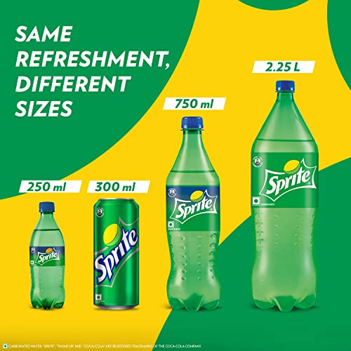Sprite Lemon-Lime Flavoured Cold Drink | Refreshing Taste | Clear Soft Drink with No Added Colours | Recyclable Can, 300 ml (Pack of 6)