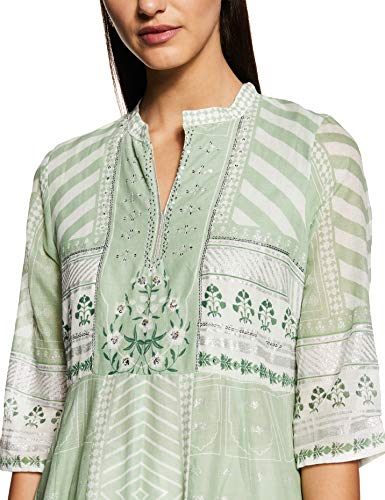 W for Woman Women's Cotton Kurta (19FEW12067-111099_Green_2XL (16))