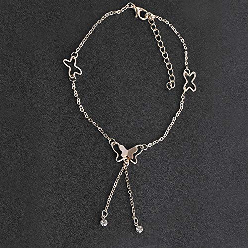 YouBella Fashion Jewellery 18k Rose Gold Plated Butterfly Anklet for Women and Girls