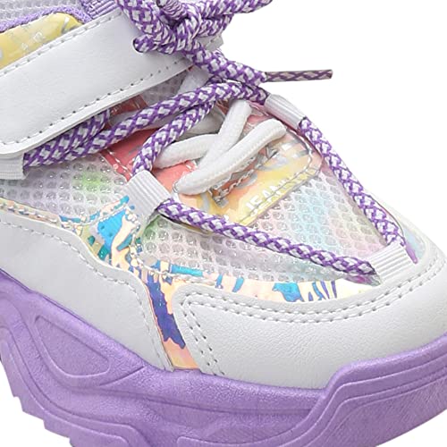 Hopscotch Girls Mesh Text Print Athletic Shoes in Purple Color, UK:13 (FAQ-4317468)